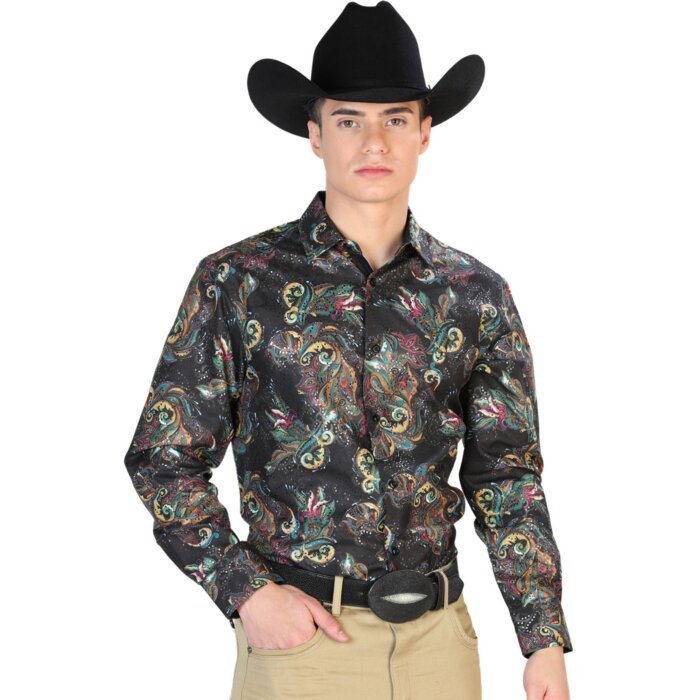 Camisa Fina El Señor De Los Cielos 43800 Negro-Multicolor