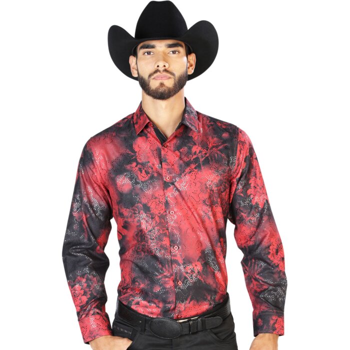 Camisa Fina El Señor De Los Cielos 43828 Color Rojo