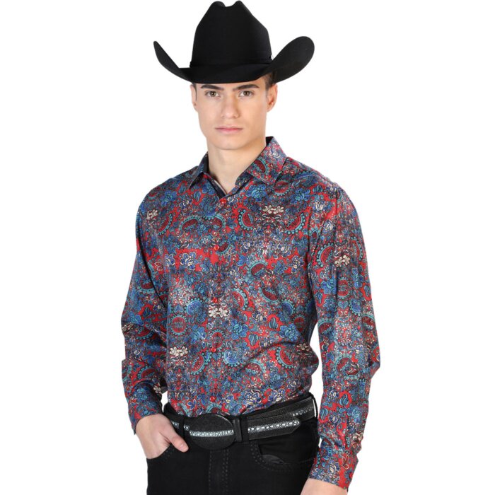 Camisa Fina El Señor De Los Cielos 43867 Rojo-Multicolor