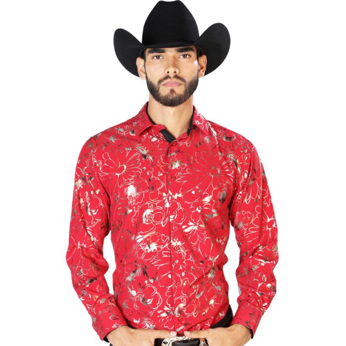 Camisa Fina El Señor De Los Cielos 43877 Color Vino