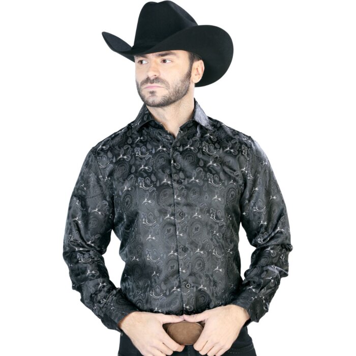 Camisa Jacquard Centenario 43706 Color Negro