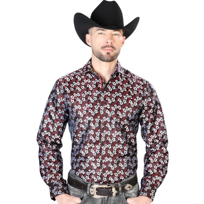 Camisa Jacquard Centenario 43713 Color Mamey