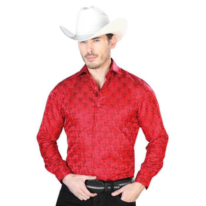 Camisa Jacquard Centenario 43739 Color Rojo