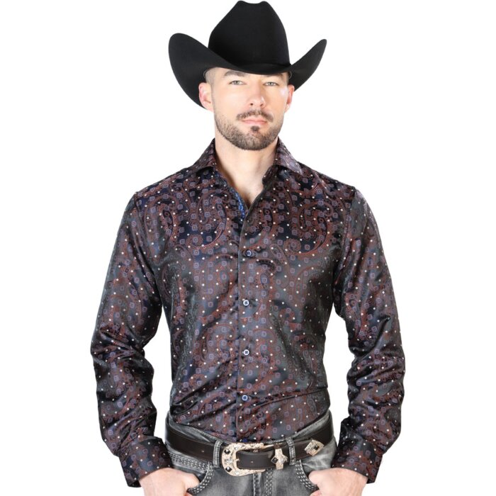 Camisa Color Azul Jacquard Centenario 43752