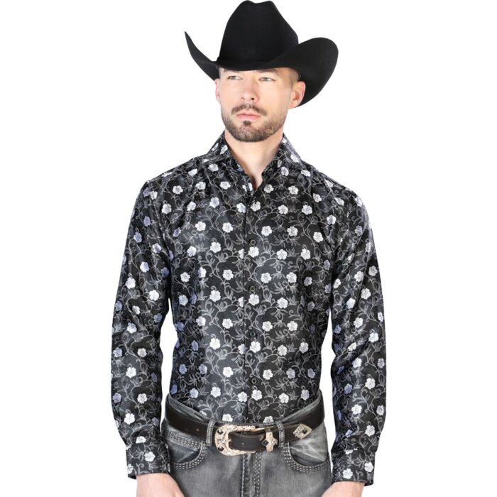 Camisa De Color Negro Jacquard Centenario 43757