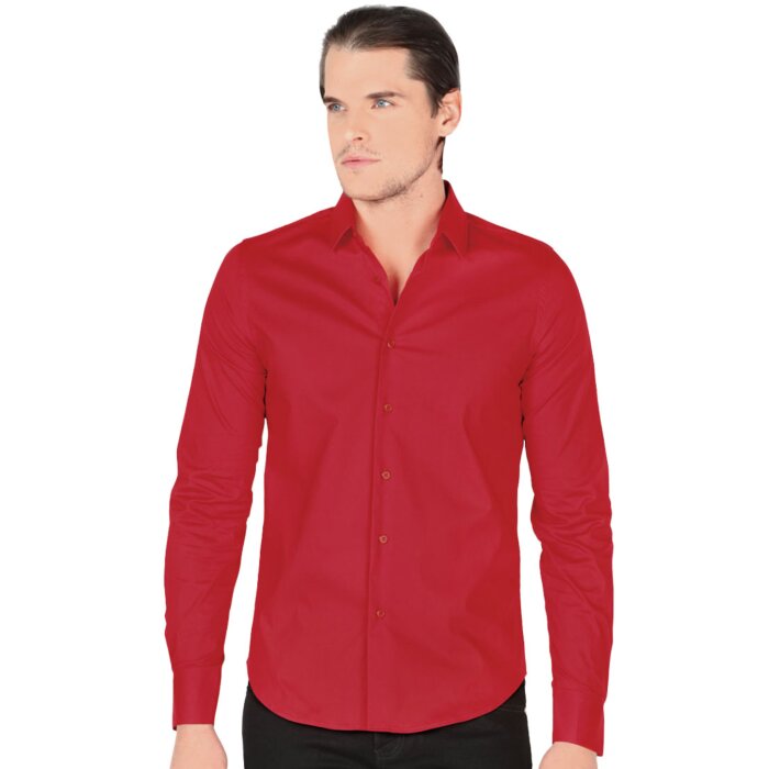 Camisa Clásica Roja Lisa Lamasini 1436