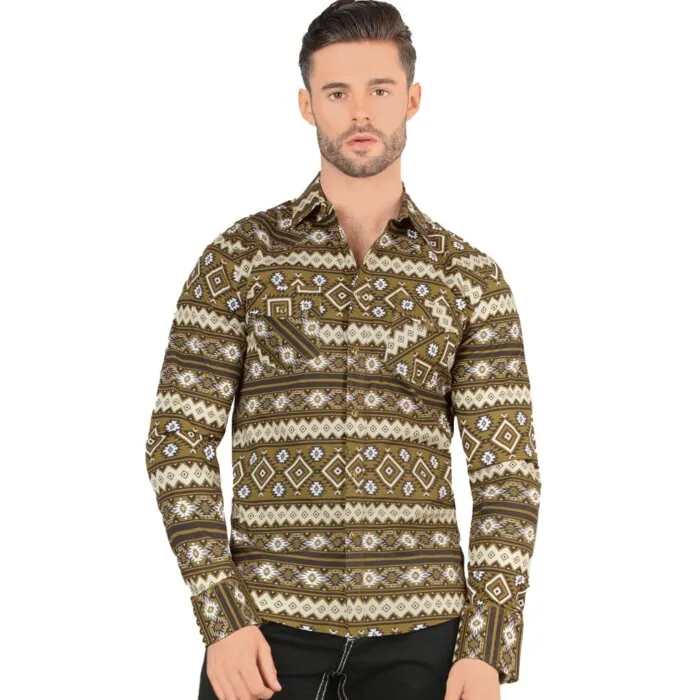 Camisa Manga Larga Casual Camel Montero 3005