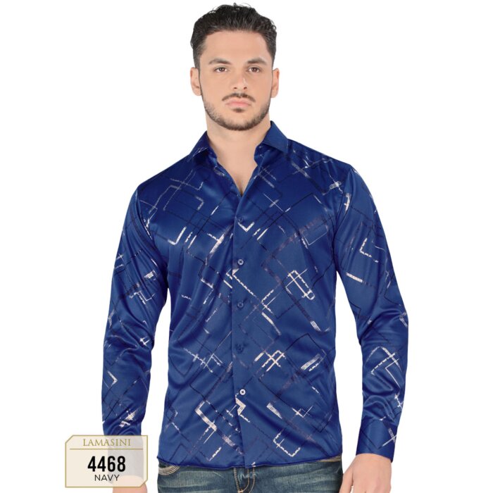 Camisa Lamasini De Moda Color Azul Rey 4468