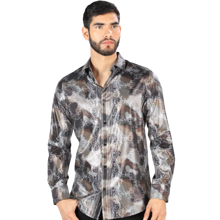 Camisa Estampada De Moda Montero 3002 Color Negro