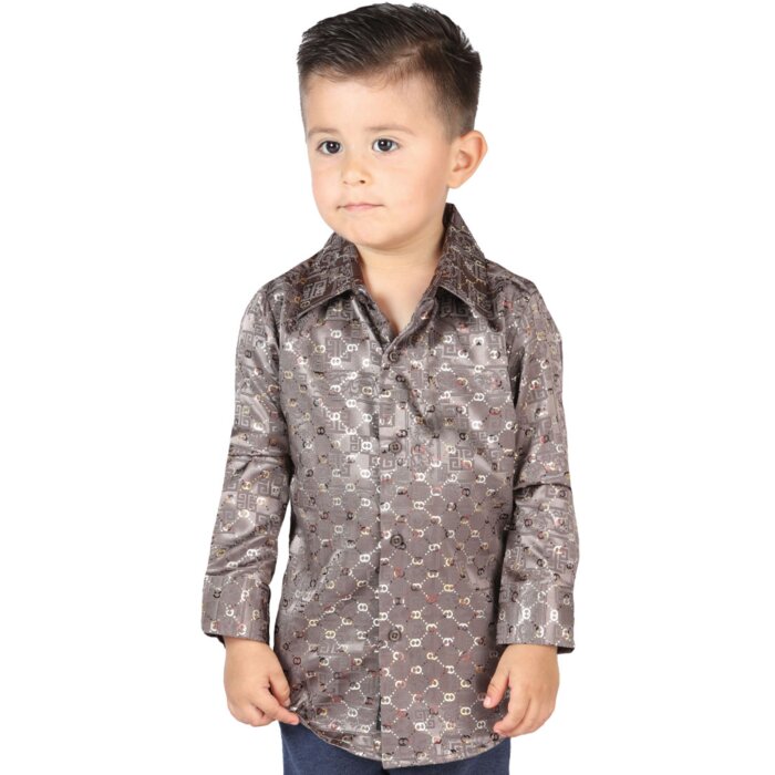 Camisa Café-Oro De Vestir Para Niño El General 44584