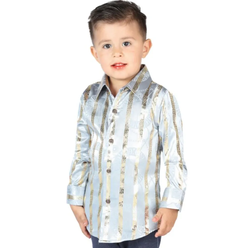Camisa Grey Rallas Oro Para Niño El General 44586