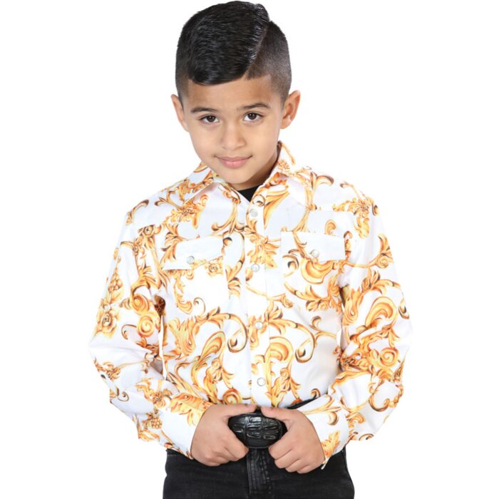 Camisa Casual De Niño Color Off White - Oro 44061
