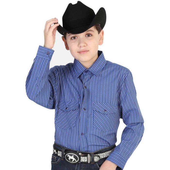 CAMISA VAQUERA PARA NIÑO EL GENERAL 2019-65 AZUL MARINO