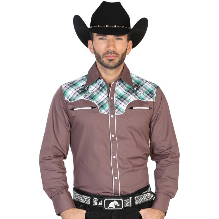CAMISA VAQUERA MANGA LARGA EL GENERAL 2019-108 COLOR GRIS