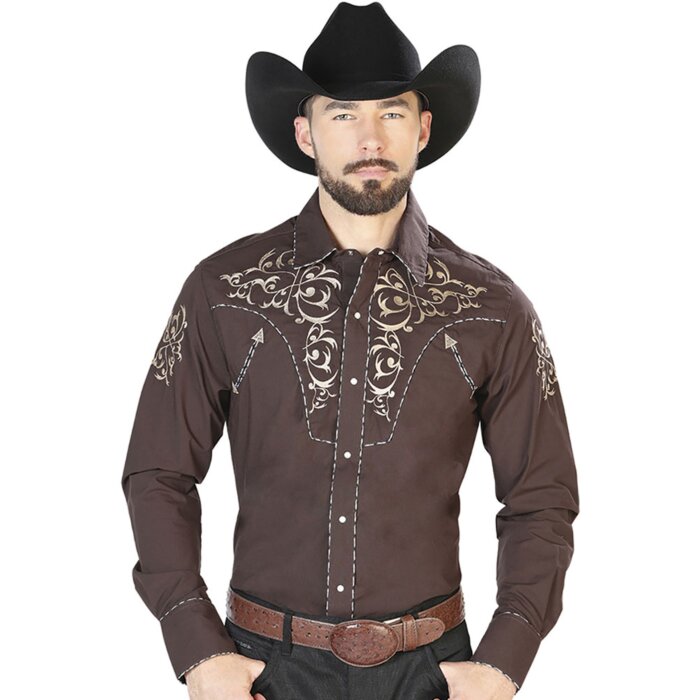 Camisa Vaquera El Señor De Los Cielos 42885 Café