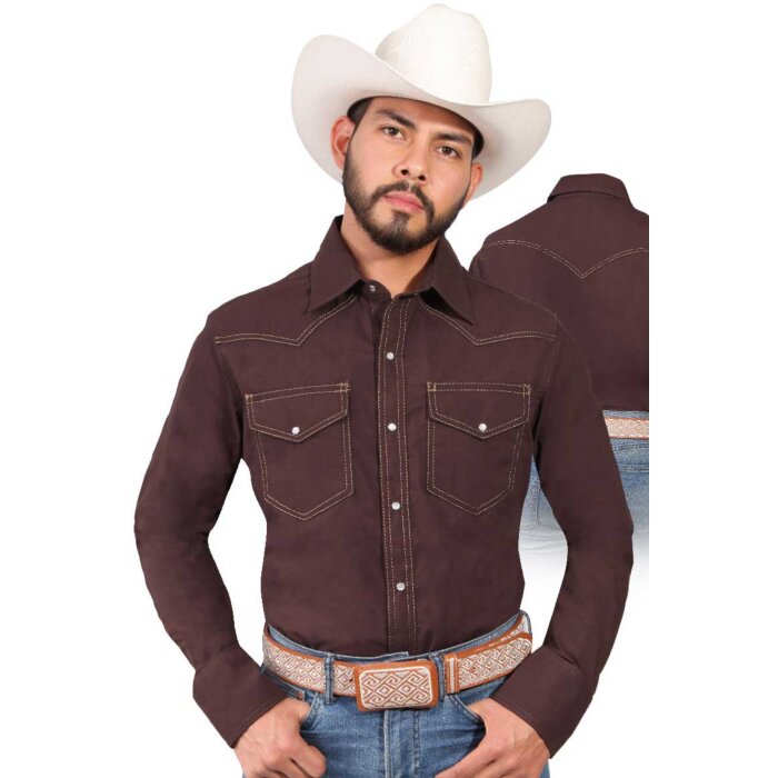 Camisa Vaquera Café El Señor De Los Cielos 42898