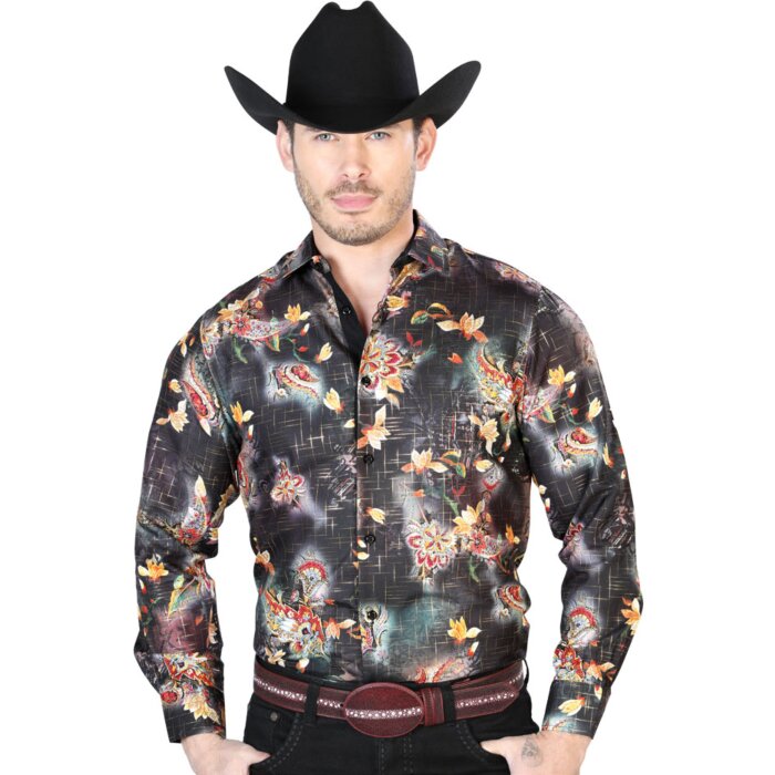 Camisa Vaquera Color Negro-Multicolor ESDLC 43813