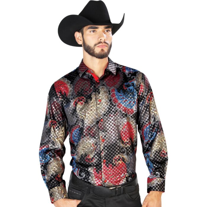 Camisa Vaquera Negro-Multicolor ESDLC 43836