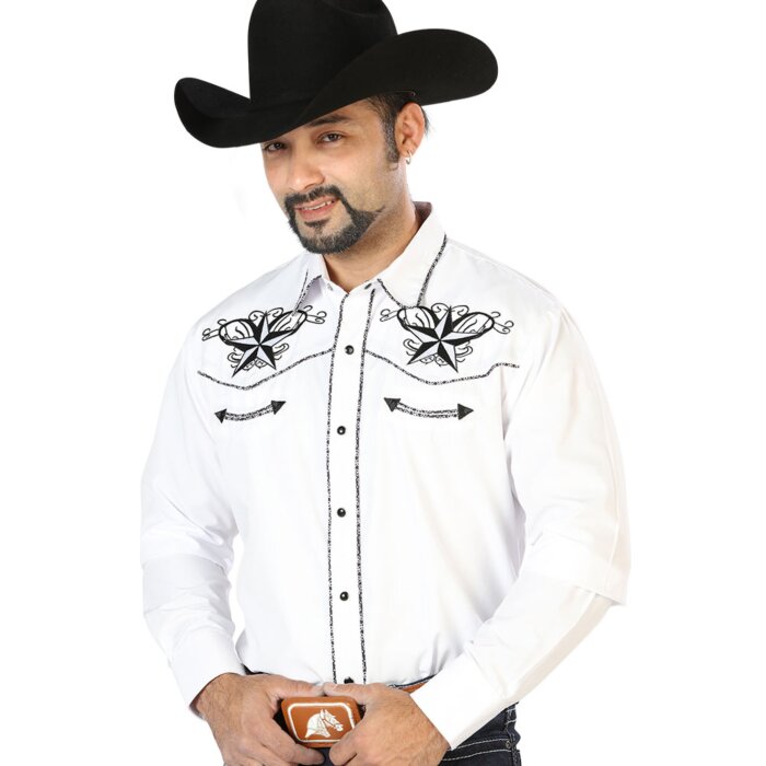 Camisa Vaquera Blanca Bordada Estrella 126683