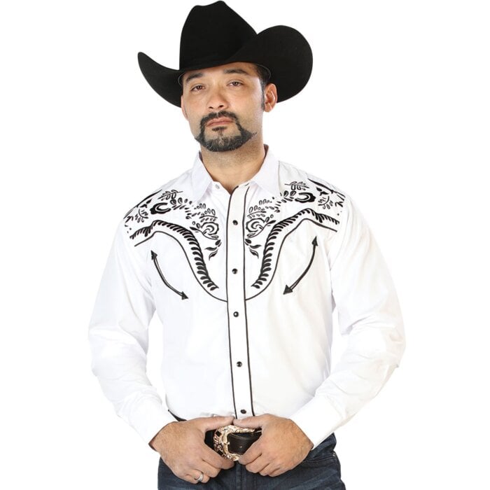 Camisa Blanca Vaquera Bordada El General 126692
