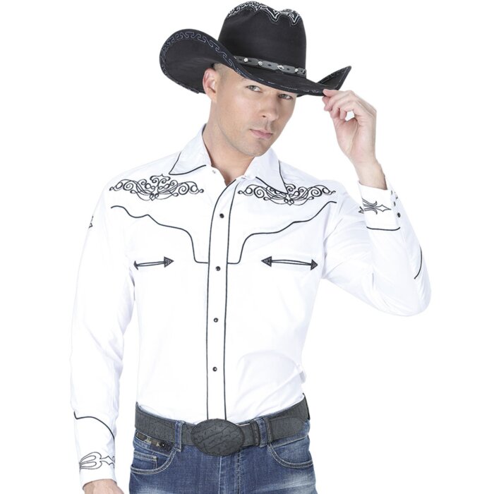 Camisa Blanca Bordada Vaquera El General 40984