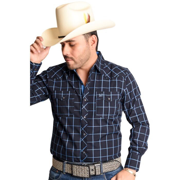 Camisa Vaquera A Cuadros Azules WD 11-899