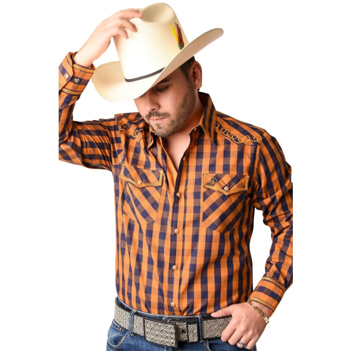Camisa Vaquera A Cuadros Color Mostaza WD 11-879