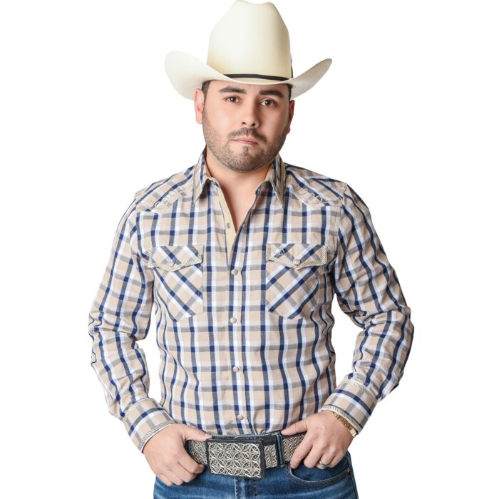 Camisa Vaquera A Cuadros Color Beige WD 11-880