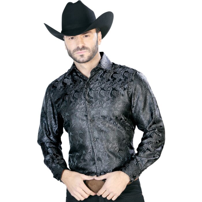 Camisa Fina Color Gris Oscuro Jacquard Centenario 43705