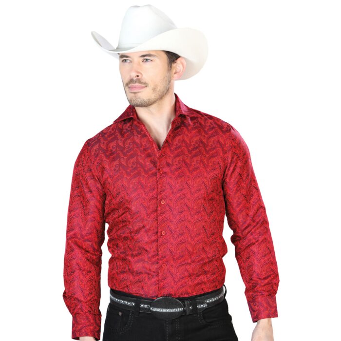 Camisa Jacquard Fina Roja Centenario 43709