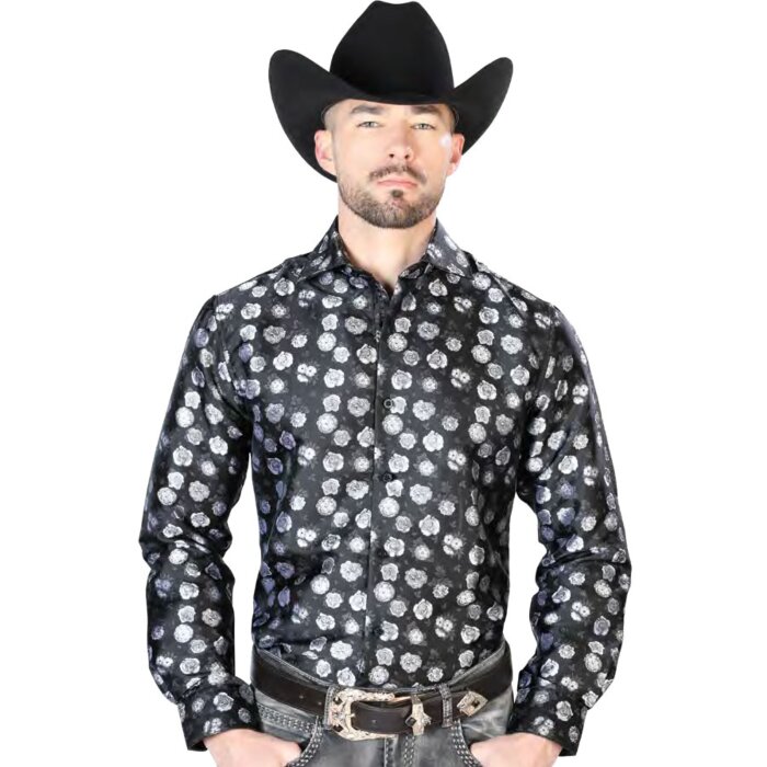 Camisa Negra Jacquard Centenario 43710