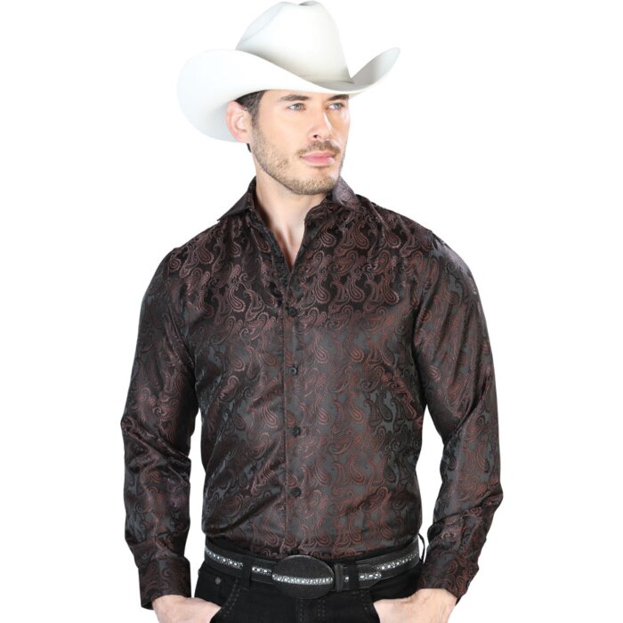 Camisa Roja Jacquard Fina Centenario 43740