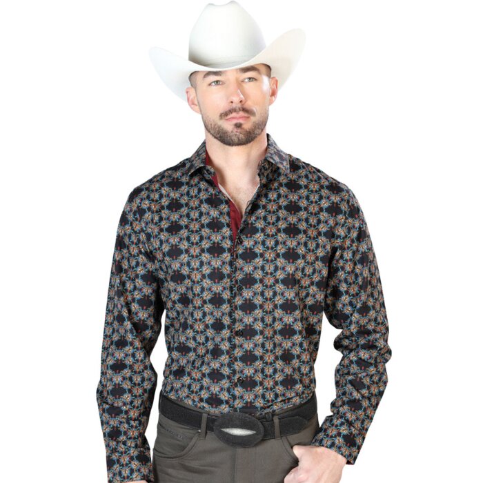 Camisa Vaquera Color Negro Y Oro ESDLC 43717
