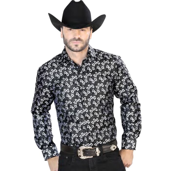 Camisa Negra Jacquard Centenario 43744