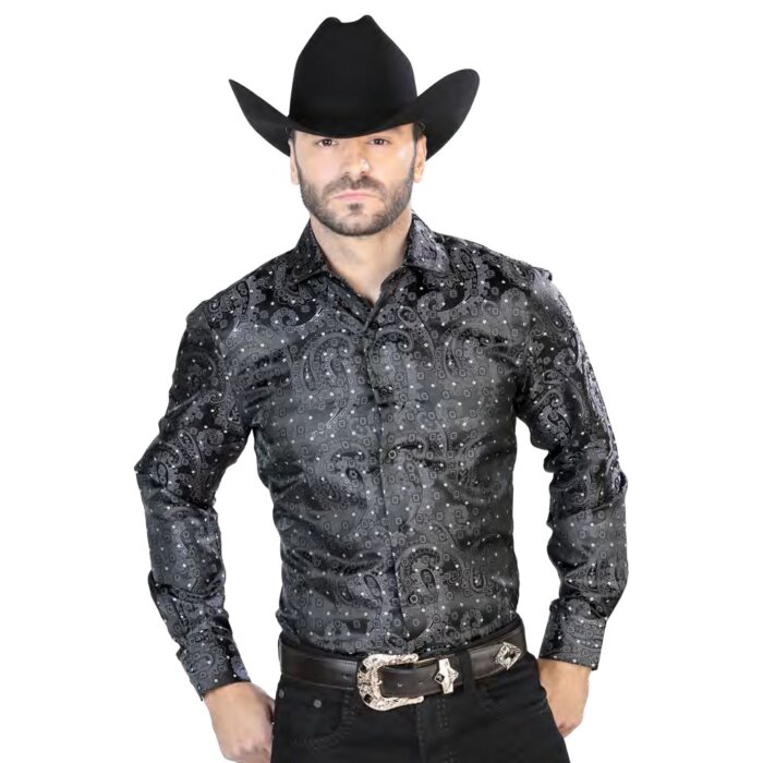 Camisa Jacquard Negra Centenario 43746