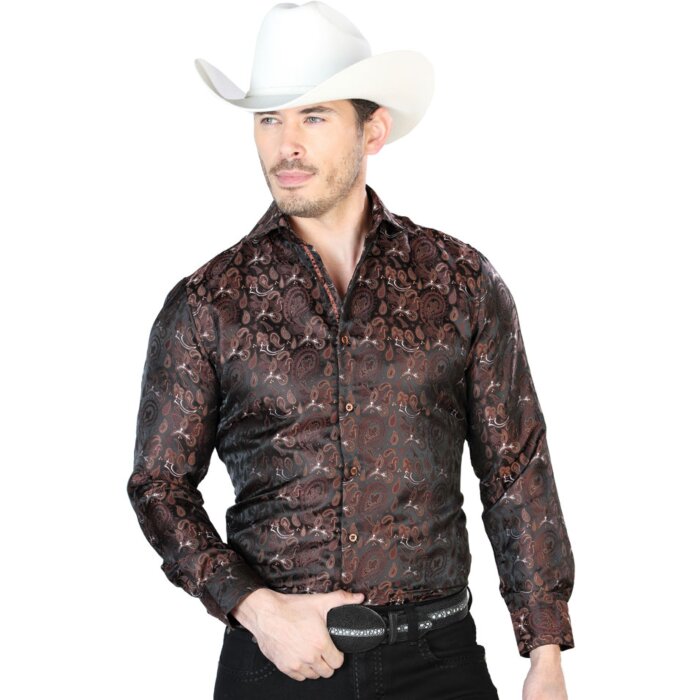 Camisa Jacquard Color Café Centenario 43763