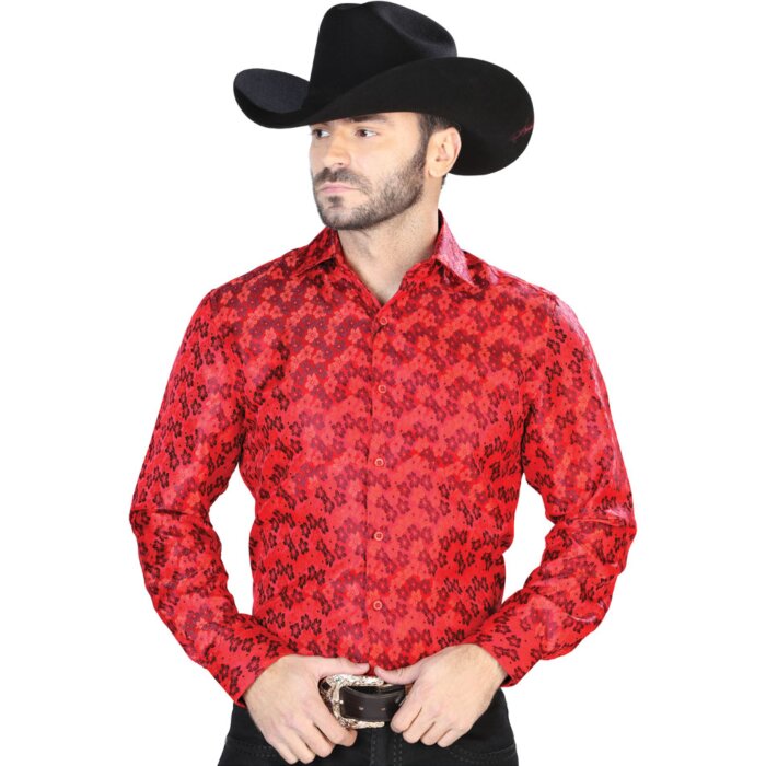 Camisa Roja Jacquard Centenario 43767