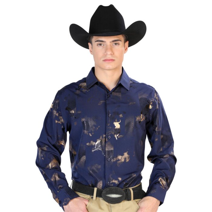 Camisa Vaquera Toros ESDLC 43832 Color Azul Marino