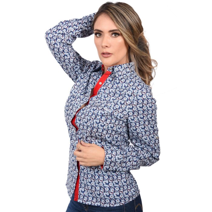 Blusa Vaquera Azul Floreada WD 11-531