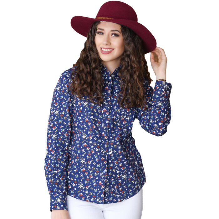 Blusa Vaquera Floreada Azul WD 11-545