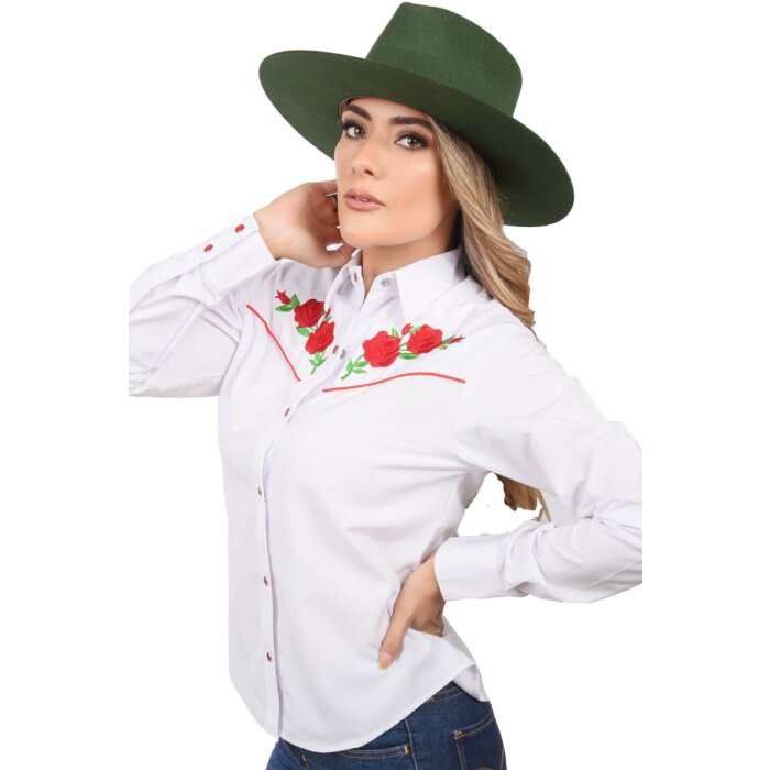 Blusa Vaquera Bordada Blanca WD 11-548