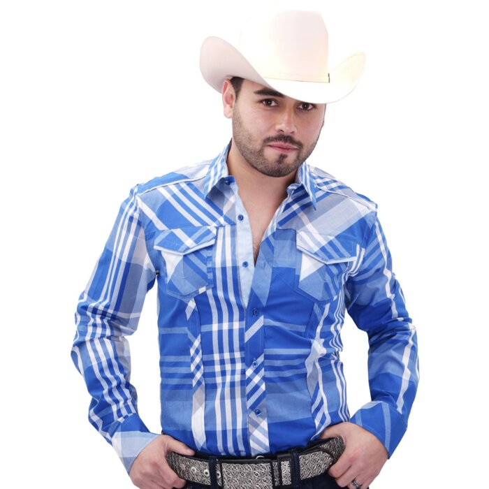 Men's Western Shirt WD Boots 822 Blue
