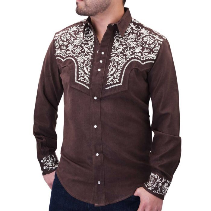 Camisa Vaquera Gamuza WD Boots 11-929 Café/Plata