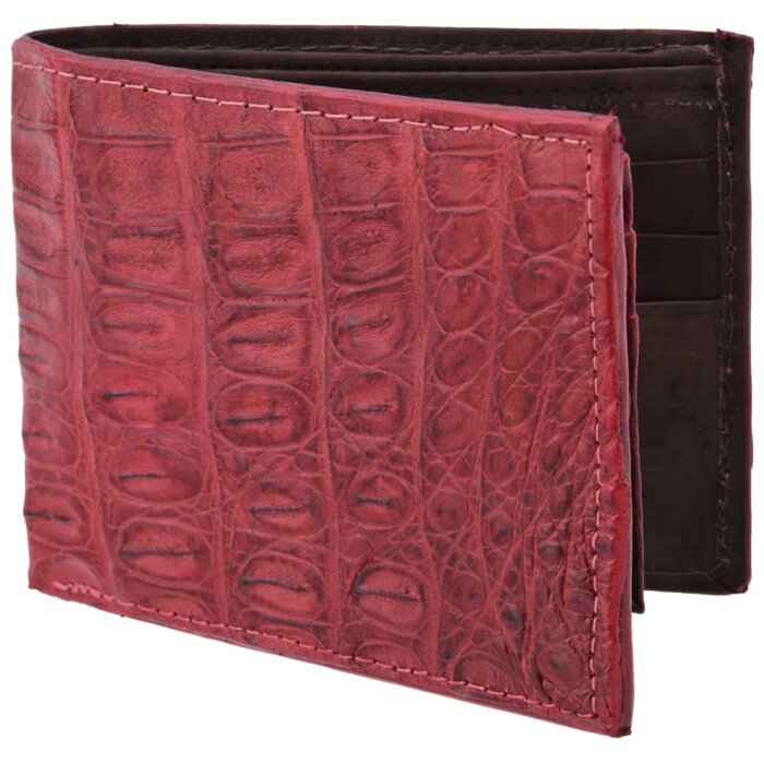 Cartera Piel De Caimán Original WD 10-1690 Rojo