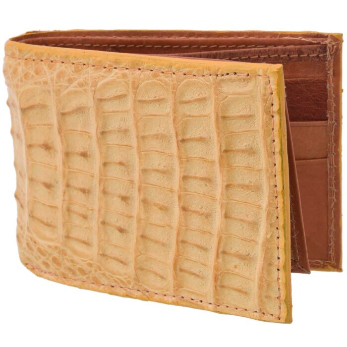 Cartera Piel De Caimán Original WD 10-1691 Mantequilla