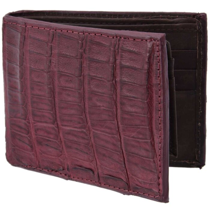 Cartera Piel De Caimán Original WD 10-1696 Vino