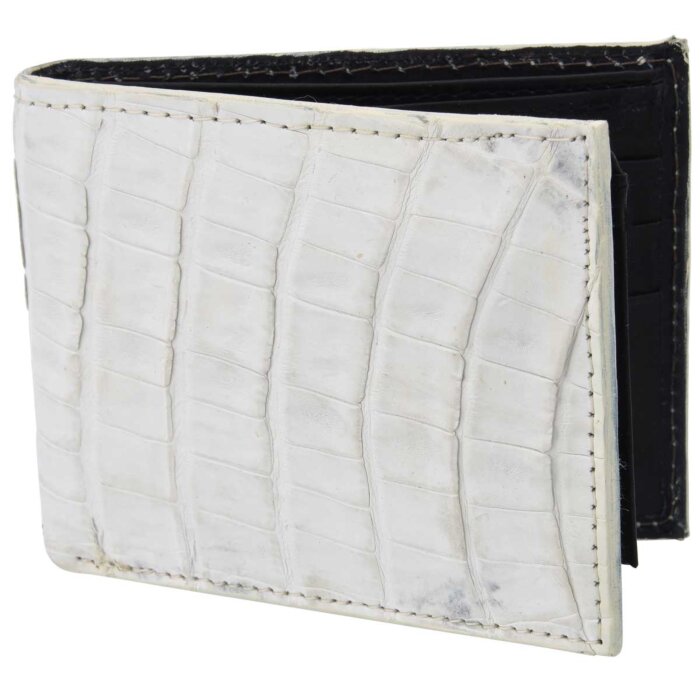 Cartera Piel De Caimán Original WD 10-1697 Hueso