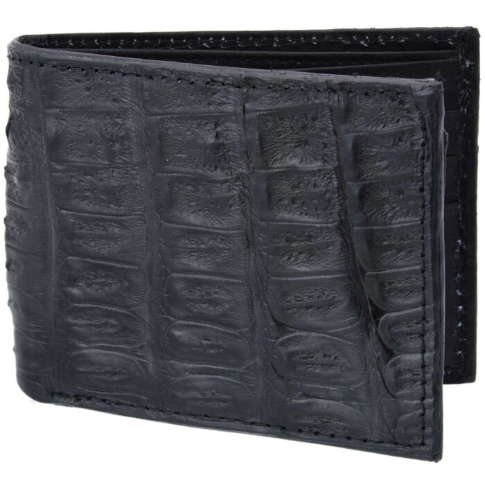 Cartera Piel De Caimán Original WD 10-1701 Negra