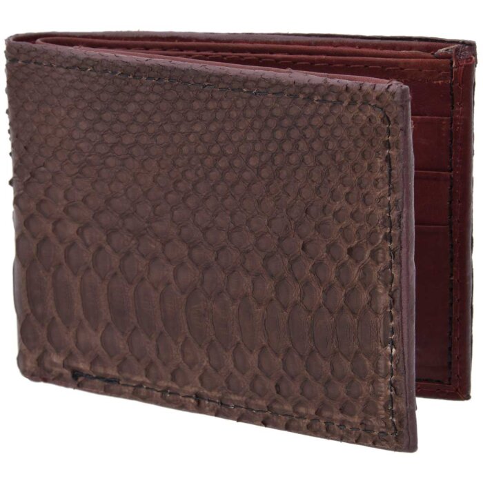 Cartera Billetera De Python Genuino WD 10-1695 Café