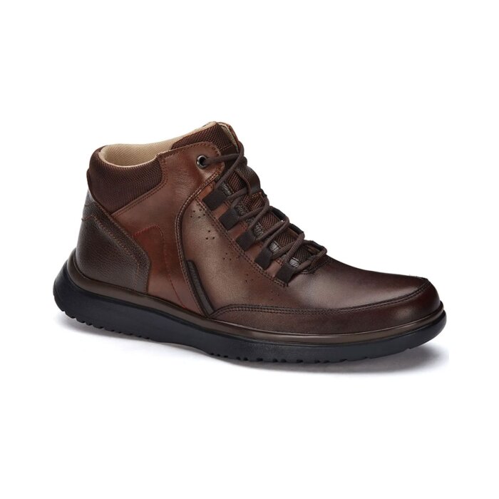 Botín Casual Café De Piel Para Hombre 297-8987